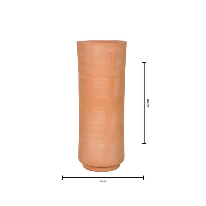 Terracotta Vase set/3 - Small 10cm, Medium 15cm, Large 20cm (Ø6cm) for wholesale by Wildflowers by Floriette