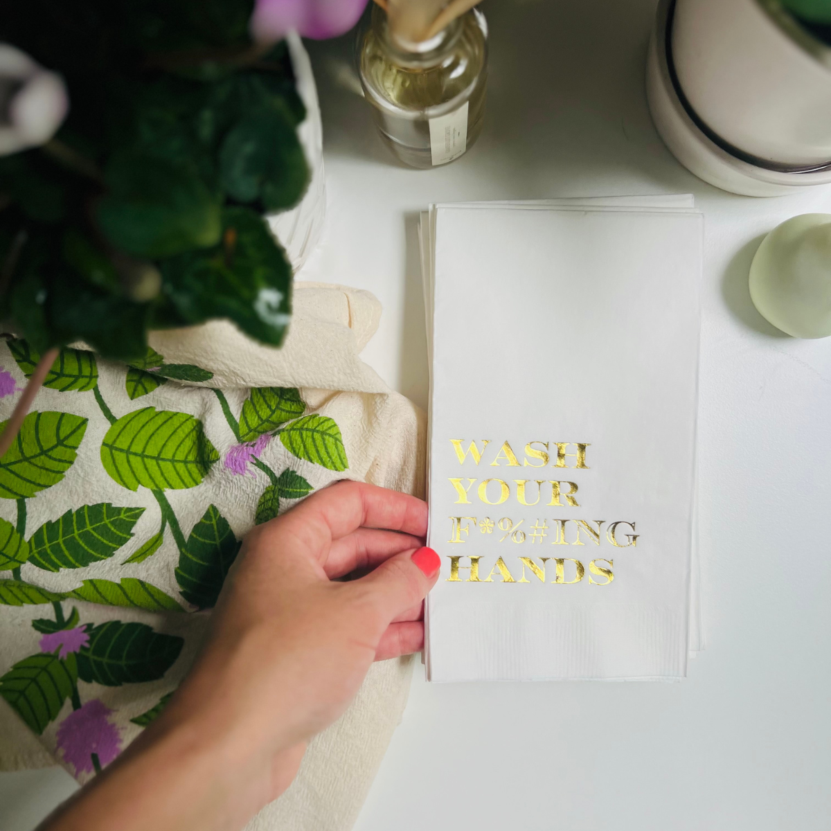 Sunshine Daisy LLC - Wholesale Hand Towel - Wash Your F*%#ING Hands Paper Guest Towels, Pack of 206