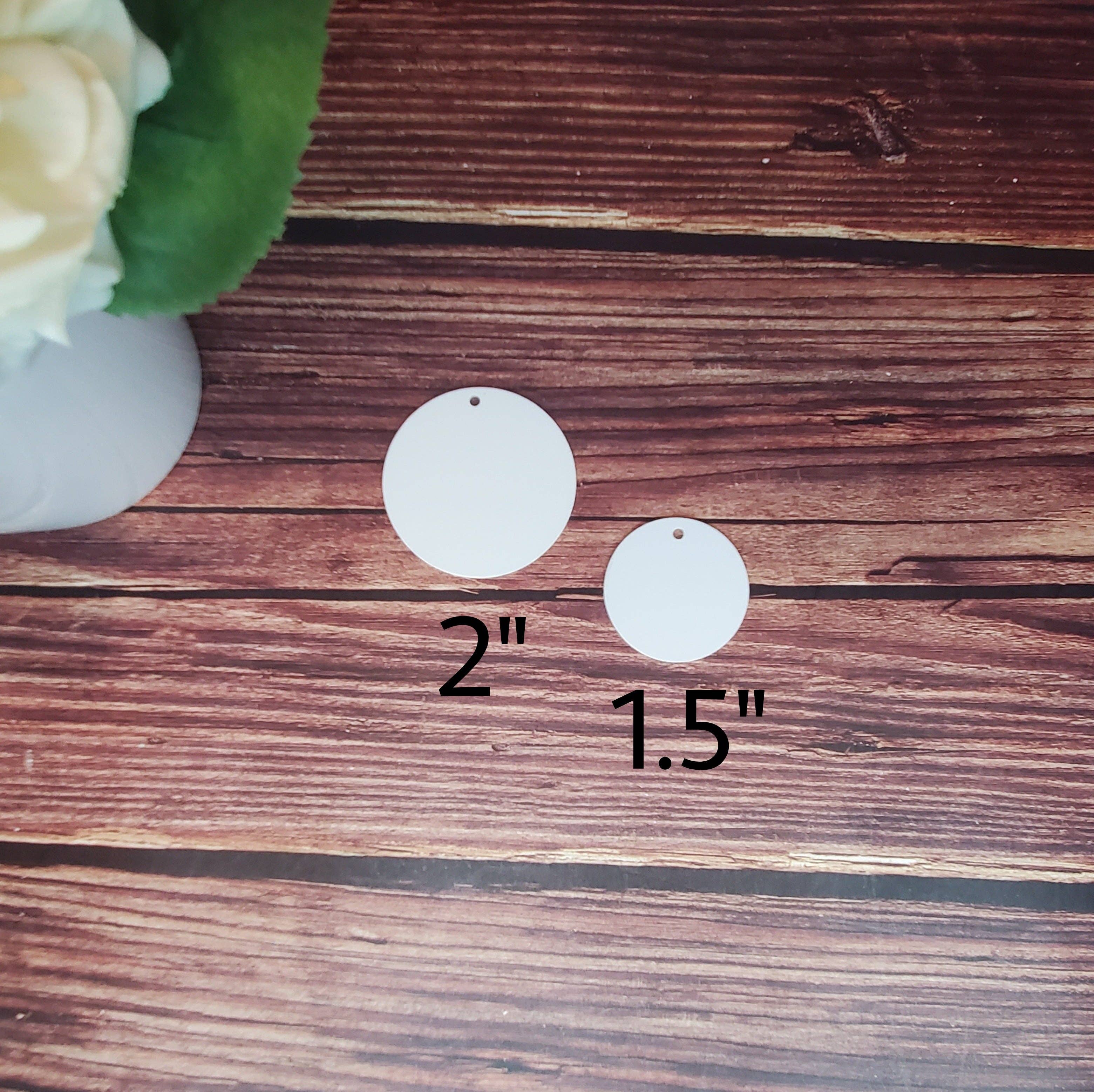 ACC Sublimation Blanks – wholesale Hantverkstillbehör – Sublimering metall rund skiva, rund skiva för sublimering, smycken fäste metall sublimering skiva, dubbelsidig, glans vit, RTS