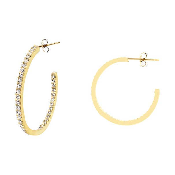 HOOP EARRINGS WITH ZIRCON - JN24104B779 for wholesale by AMORINO SRL