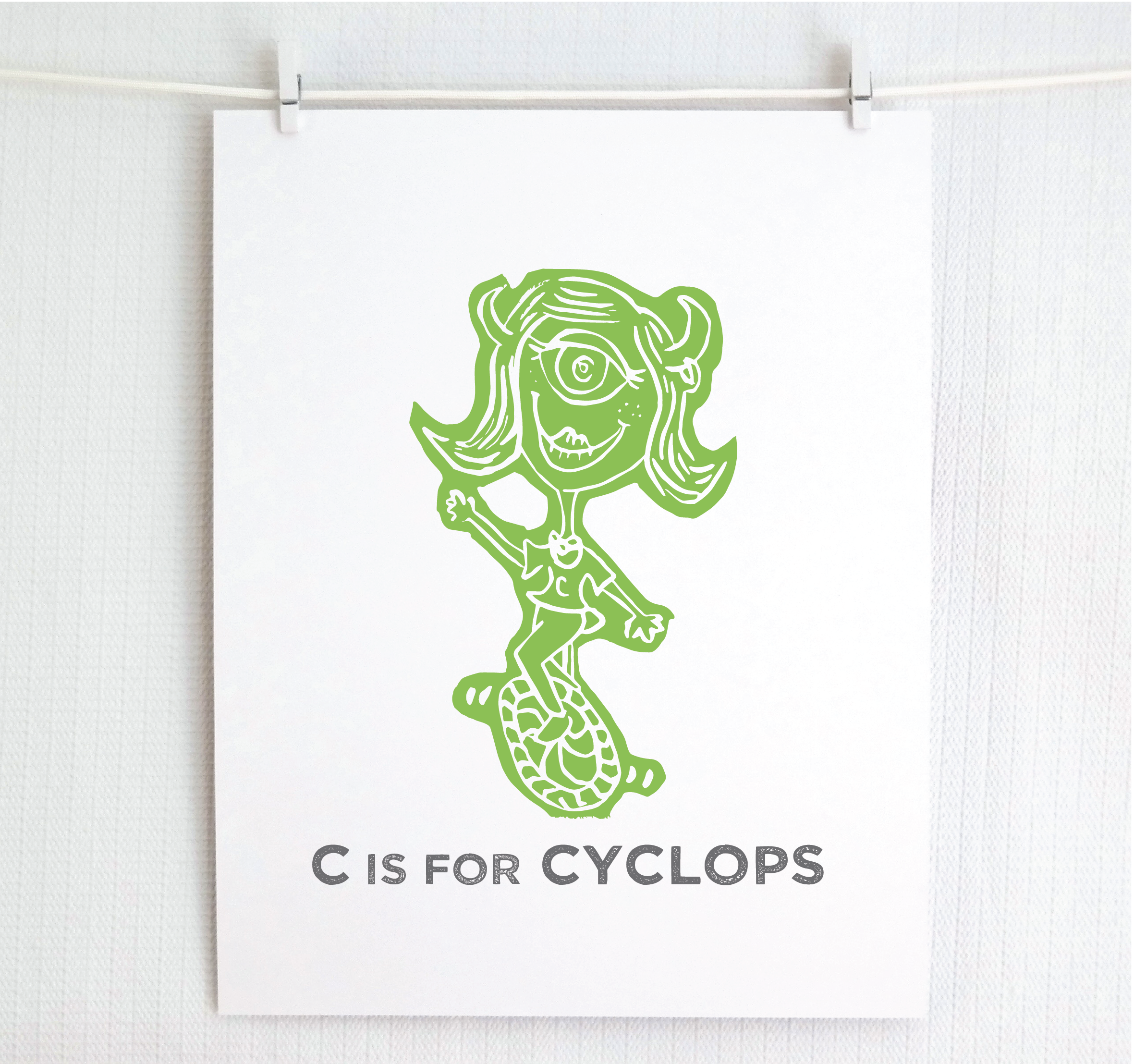 Jamie Palmer Keating - Wholesale Art Print - C is for Cyclops Illustrated Print4