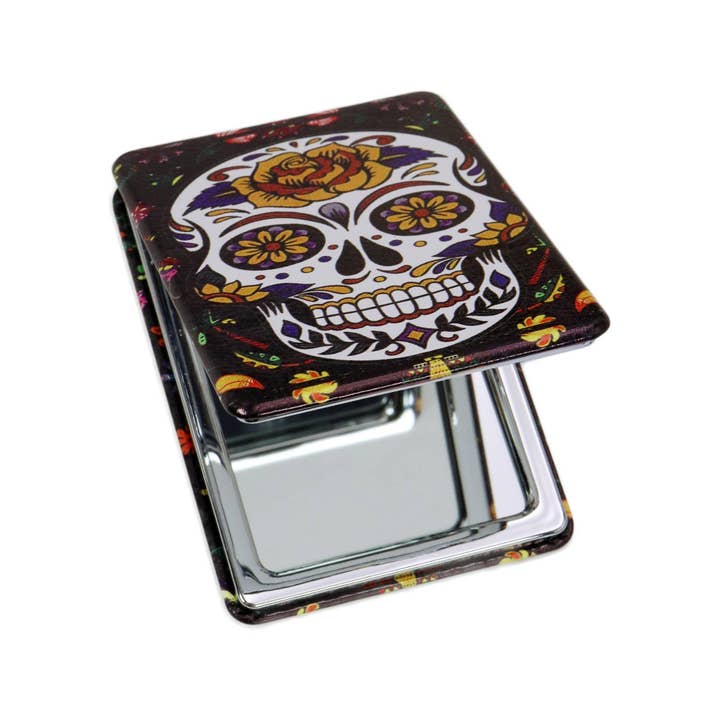 ASSORTED Sugar Skull Day Of The Dead Cosmetic Mirror for wholesale on Faire5