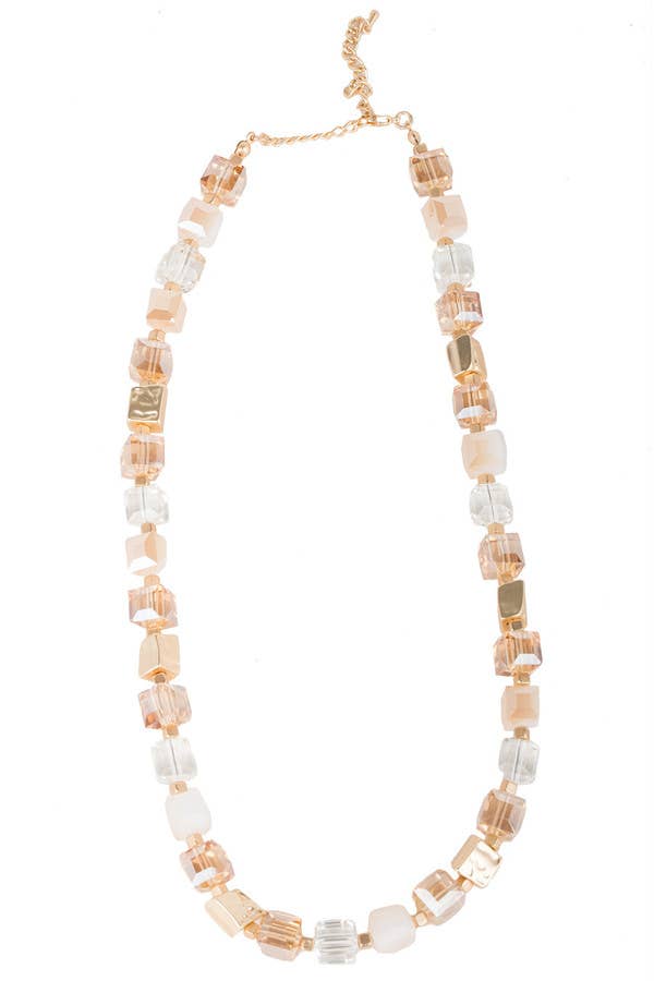 SAACHI - Wholesale Beaded/Pearl Necklace - Faceted Glass Bead and Stone Necklace14