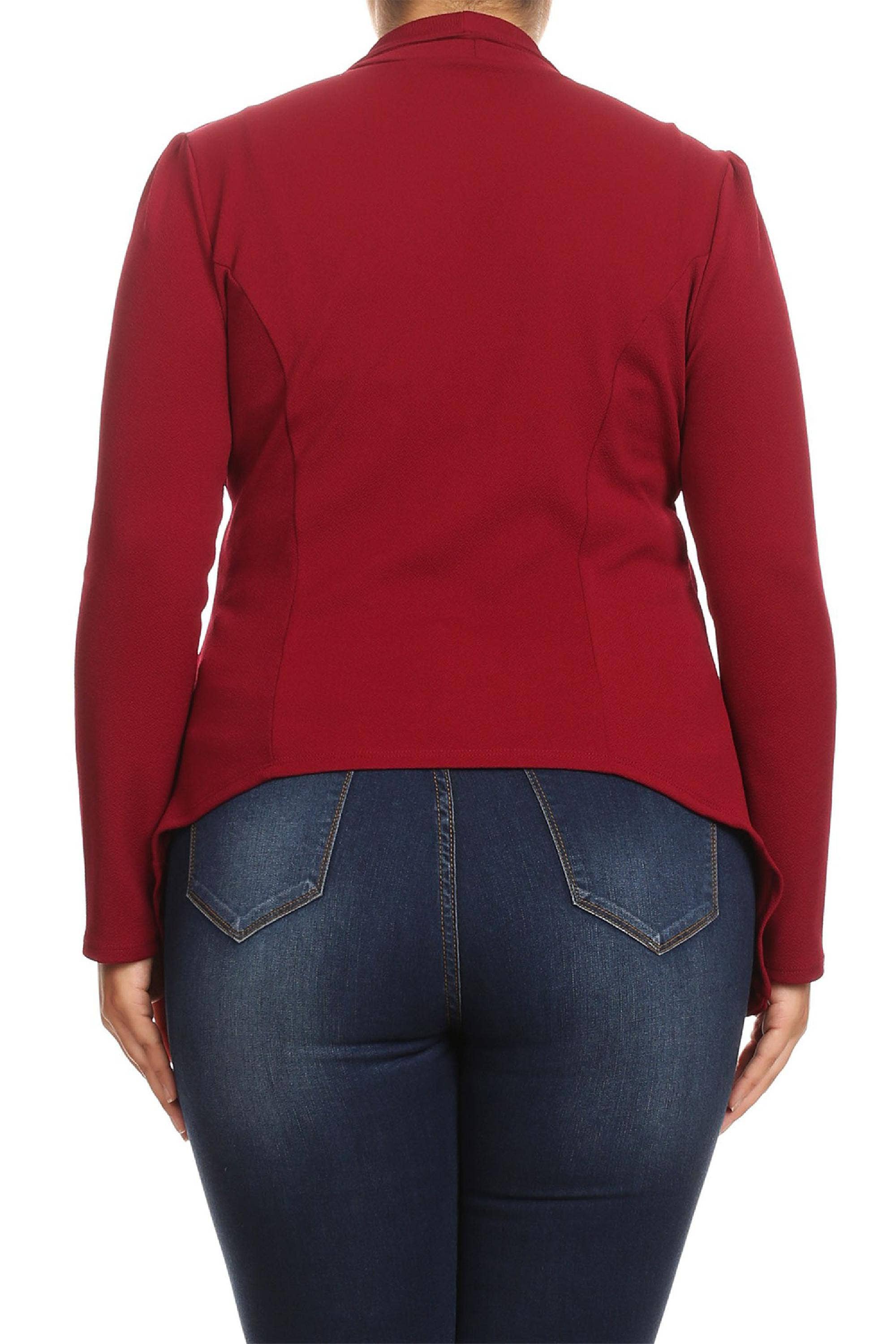 MOA COLLECTION – Blazer - Mulher por atacado – Jaqueta feminina sólida de mangas compridas para escritório3