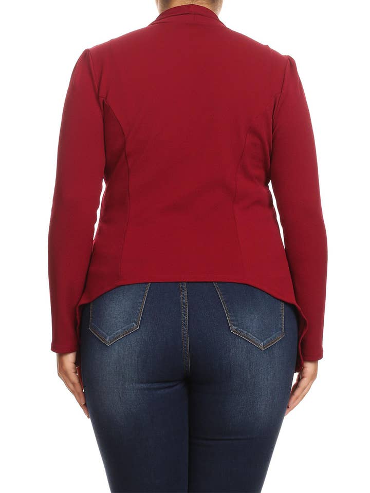 MOA COLLECTION – Blazer - Mulher por atacado – Jaqueta feminina sólida de mangas compridas para escritório3