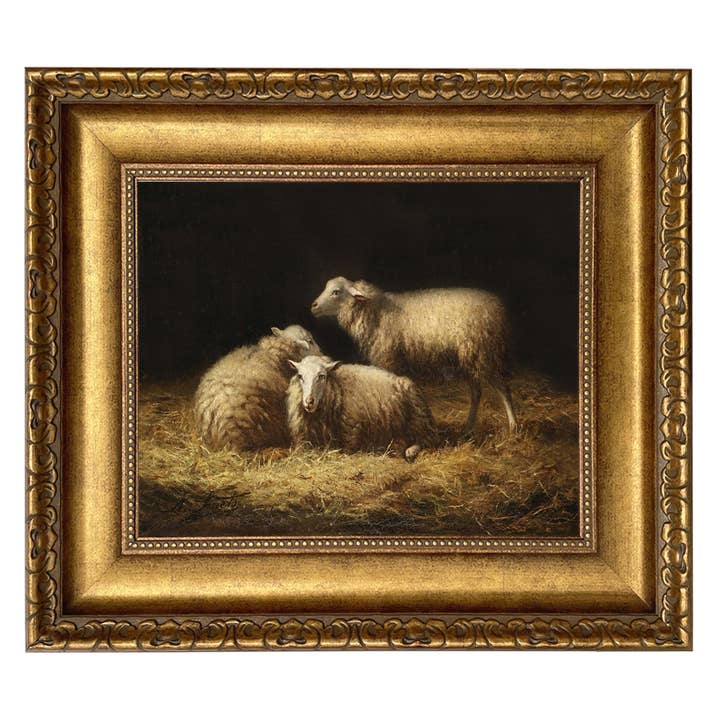 Madison Bay Co. - Historical Home Decor Reproductions - Wholesale Painting/Drawing - Sheep in the Hay Framed Painting Print on Canvas8