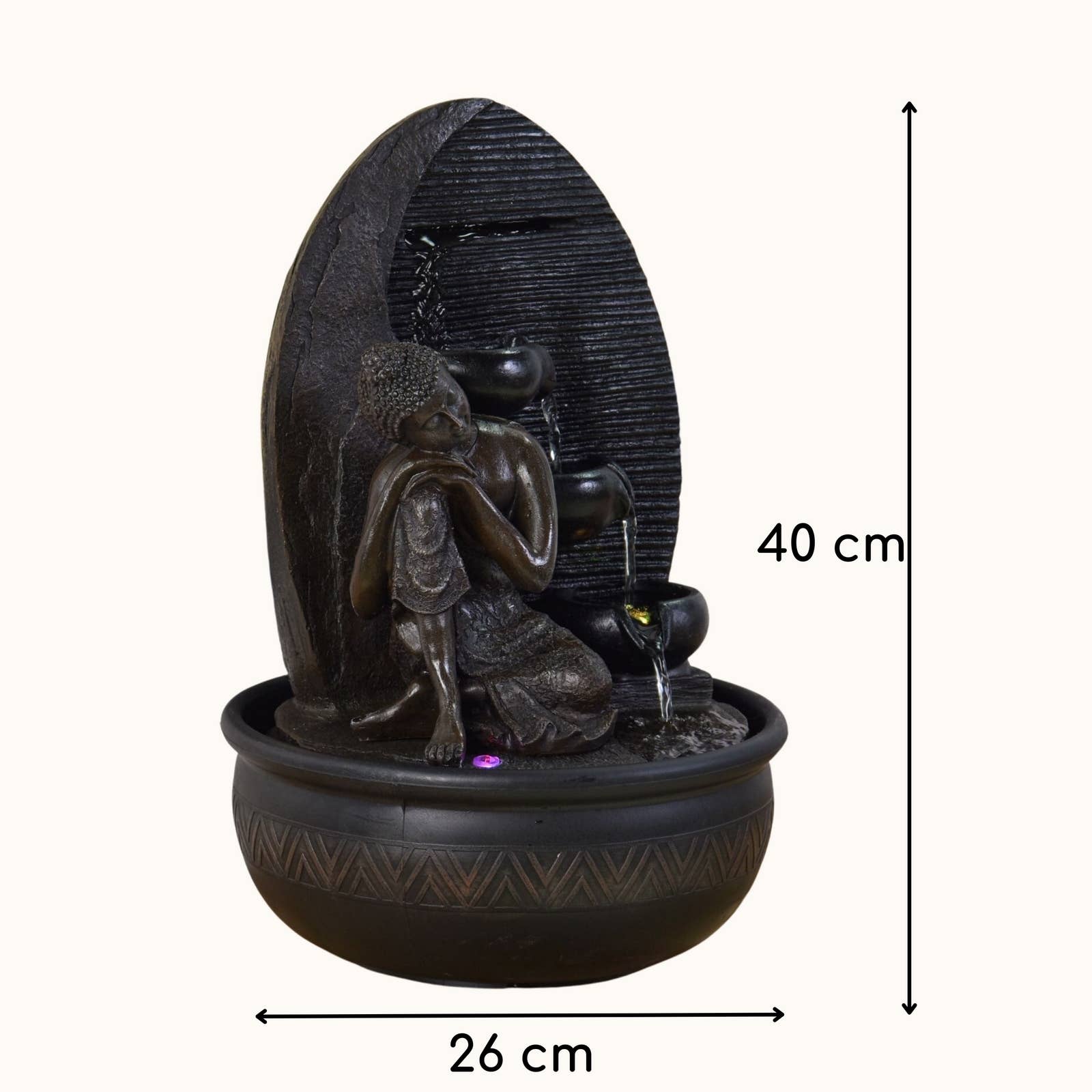 Zen'Arôme - Wholesale Decorative Tabletop Object - Zen Buddha Grace Fountain with Removable Buddha Statue3