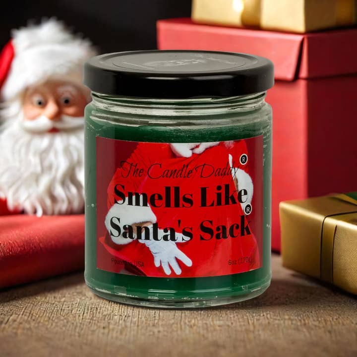 The Candle Daddy - Wholesale Jar/Filled Candle - Funny Christmas Candle - Smells Like Santas Sack-1