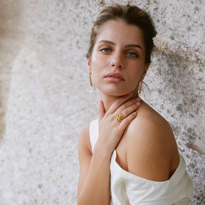 Agapée Jewelry - Wholesale Band/Stacked Ring - Ondea Ring | Jewelry Gold Gift Waterproof4
