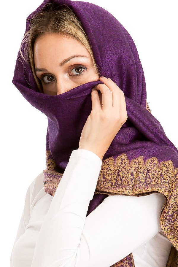 Cap Zone - Wholesale Scarf - Women's - Luxury Delicate Paisley Versatile Wrap Faux Pashmina20