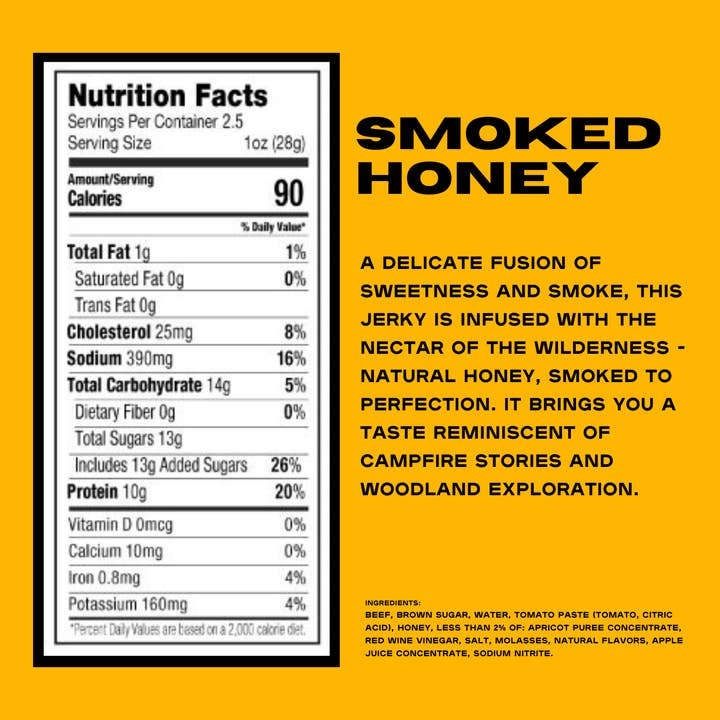 REMOVED BRAND - Wholesale Jerky - Smoked Honey Jerky, 2.5oz (12-count)5