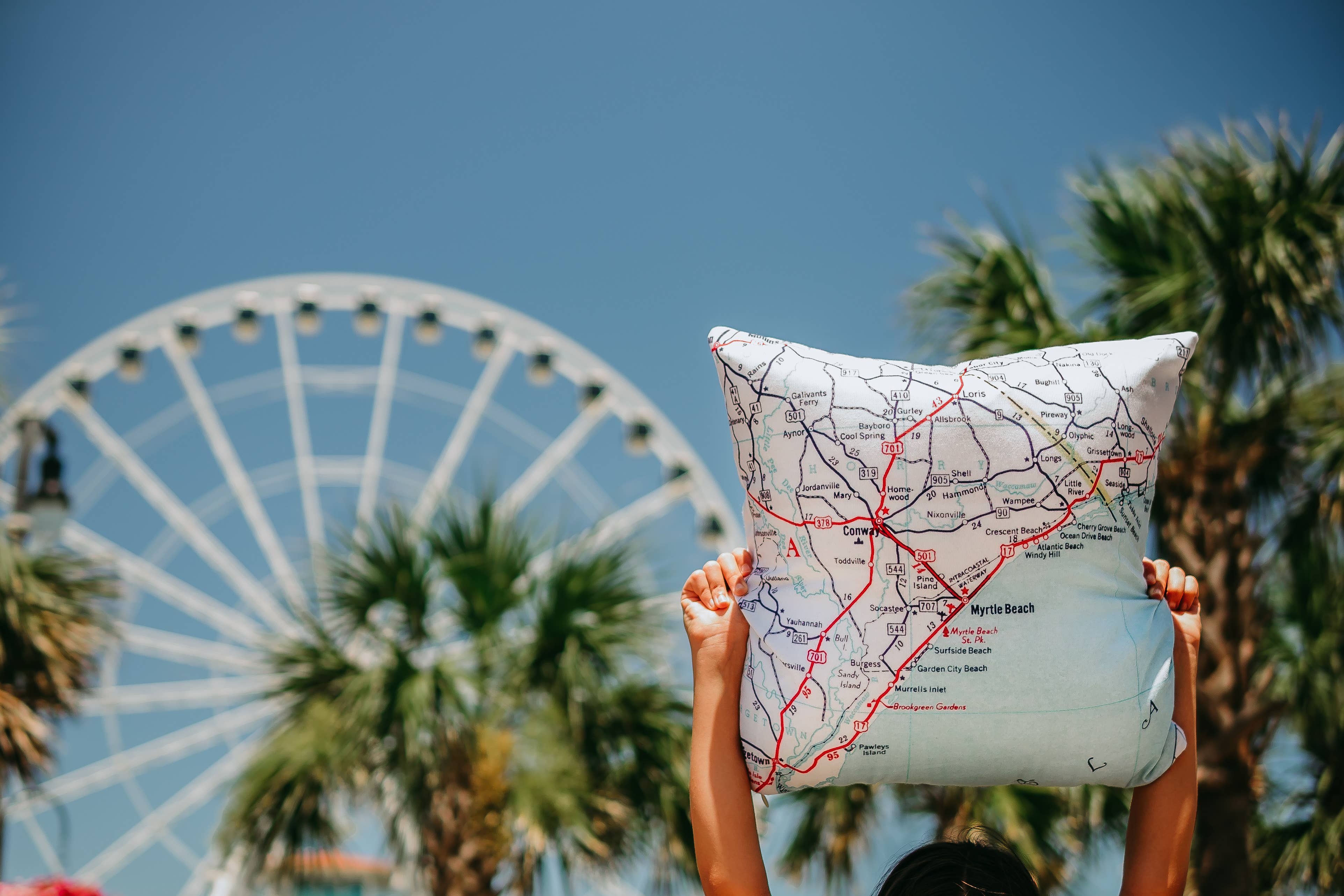 Daisy Mae Designs - Wholesale Throw/Decorative Pillow - Custom Map Pillow Decorative Throw Pillow Choose Any Town16