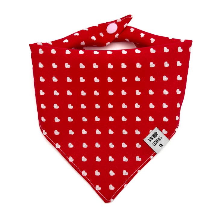 Valentine's Day Hearts Dog Bandana for wholesale by Winthrop Clothing Co.