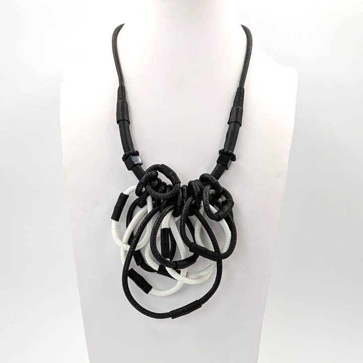 Luxe wax cord overlap necklace for wholesale by Tempest Designs