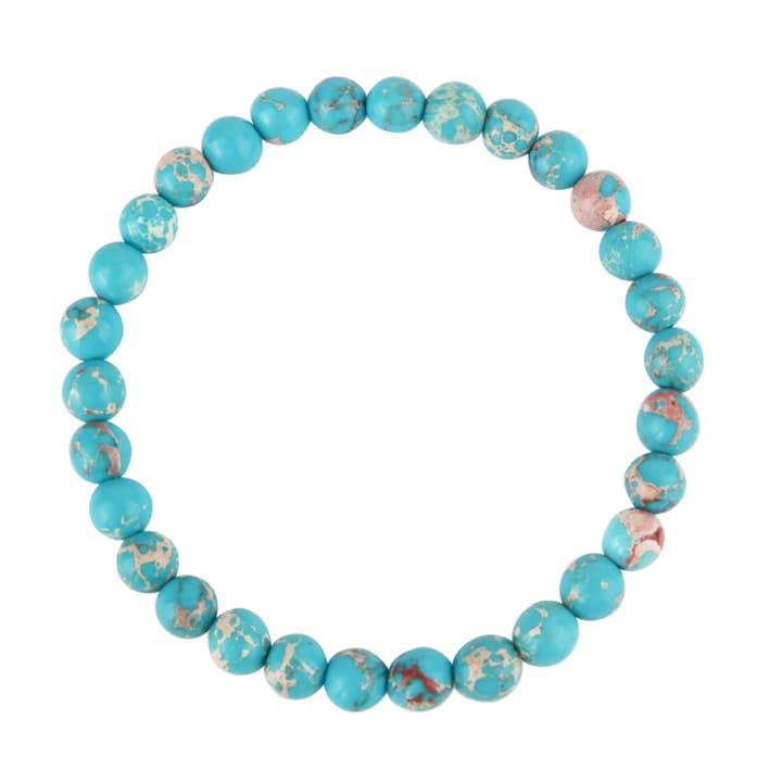 Ole - Wholesale Beaded Bracelet - Composed Blue Emperor Stretch Bracelet B2057-6MM