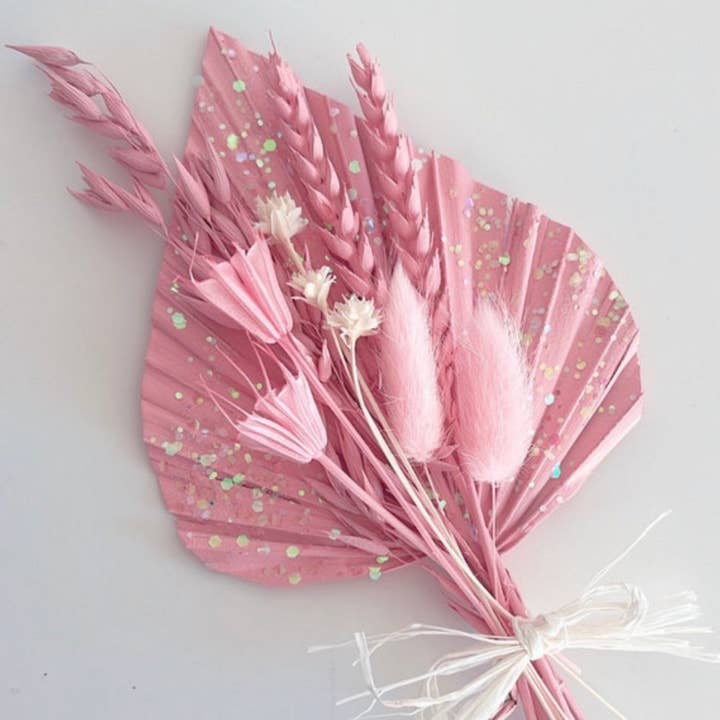 Petals & Pampas - Wholesale Cake/Cupcake Topper - Cake Topper - Mixed Palm Spear Bouquets - Colour Pop