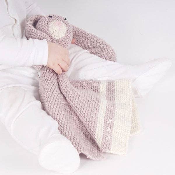 Wool Couture Company - Wholesale Knitting/Crochet Supplies - Mabel Bunny Baby Comforter Knitting Kit1