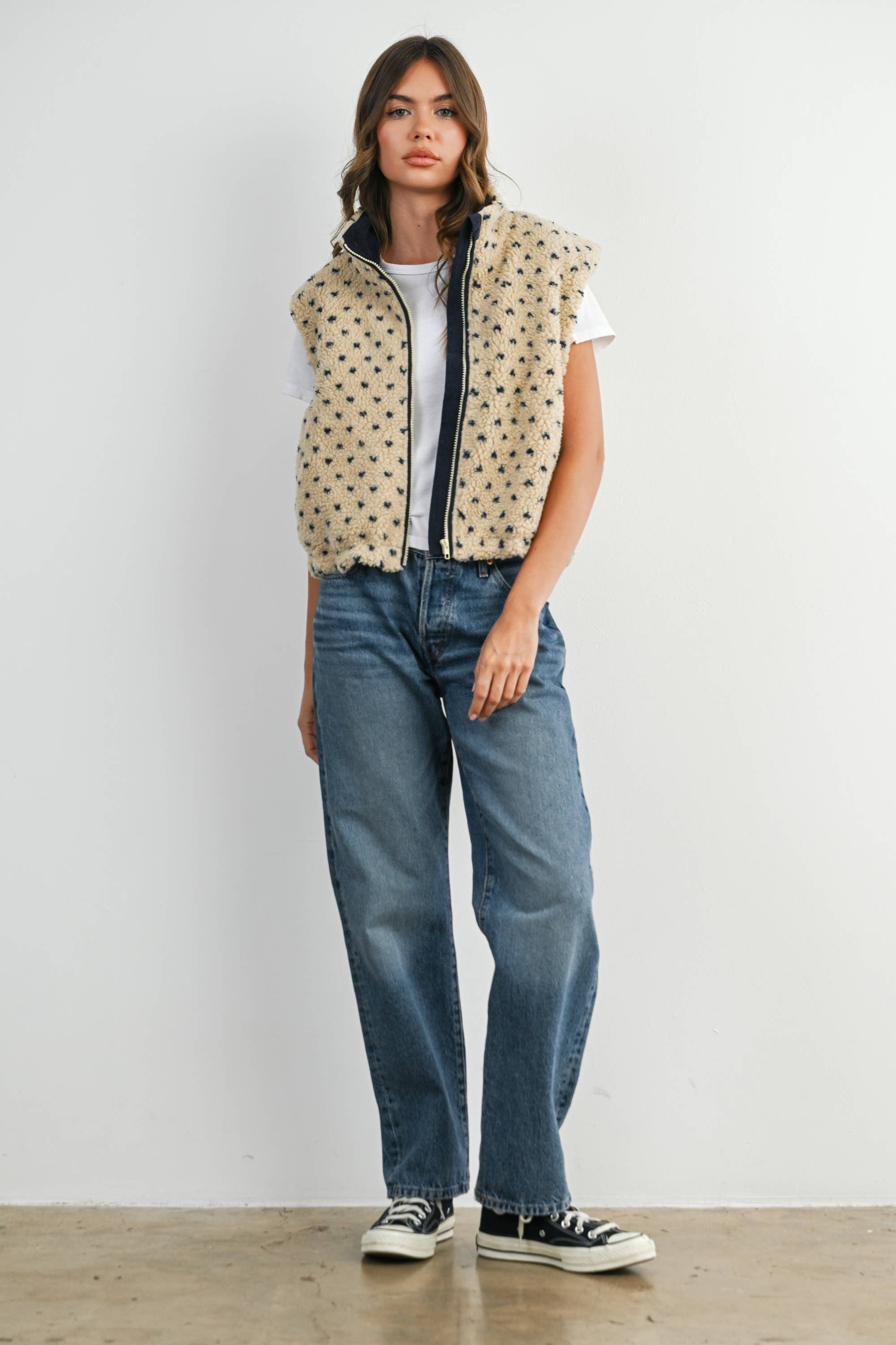 BUTTERMELON - Wholesale Jacket - Women's - Floral Fleece Sleeveless Vest - BMJ784917