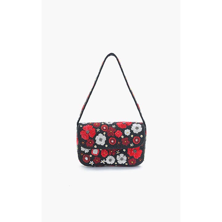 America & Beyond - Wholesale Shoulder Bag - Women's - Scarlet Romance Embellished Shoulder Bag