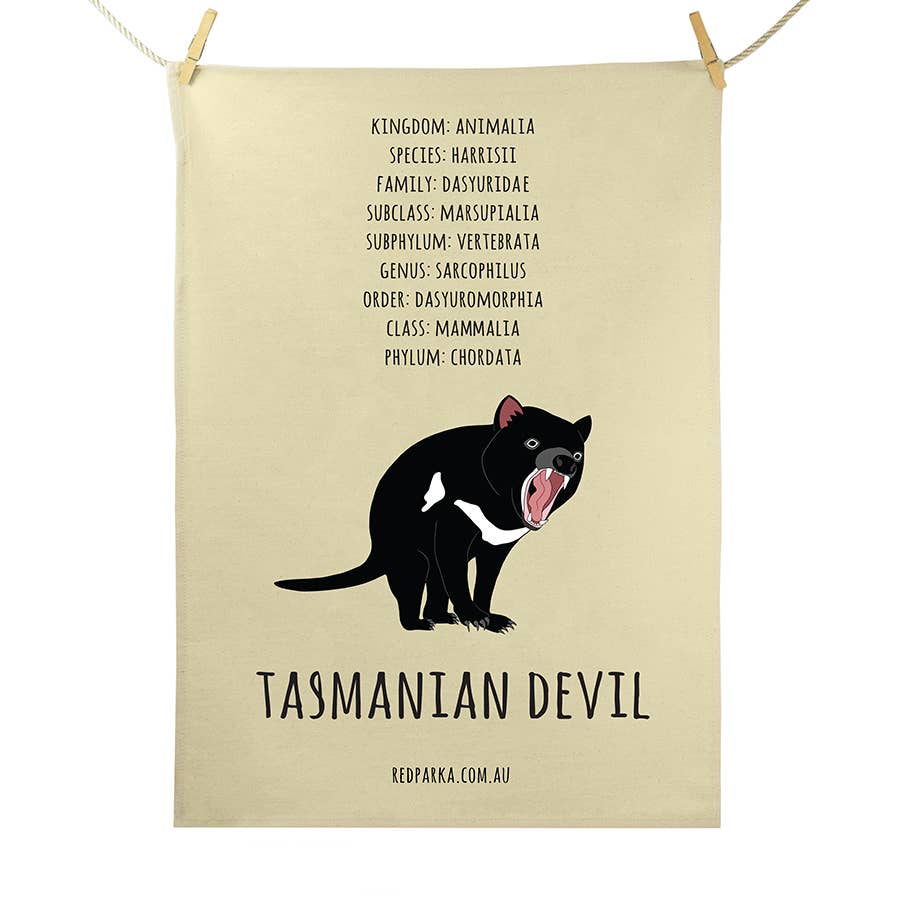 Red Parka – Großhandel Geschirrtücher – Tasmanian Devil Geschirrtuch1