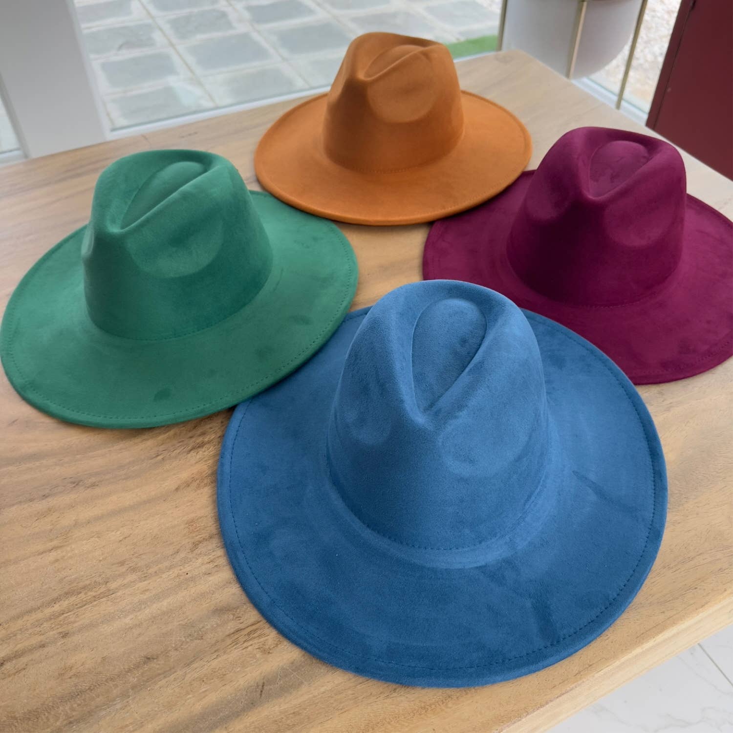 Queens INC - Vente Chapeau en feutre - femme - Chapeau haut de gamme en daim à large bord, classique et tendance44