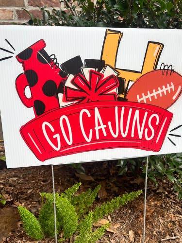 Cartel de patio deportivo Go Cajuns  para venta al por mayor de Simply Adoorable Designs