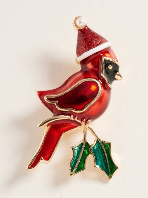 Broche de Cardenal con Sombrero de Navidad para las Fiestas para venta al por mayor de Designature New York