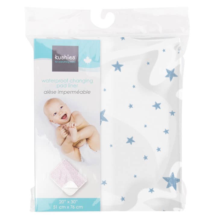 Kushies Baby - Wholesale Changing mat/pad – Baby - Portable Changing Pad Terry Blue Stars1