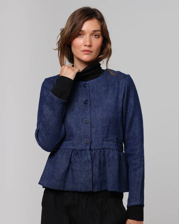 Denim Atelier Peplum Jacket for wholesale by Juana