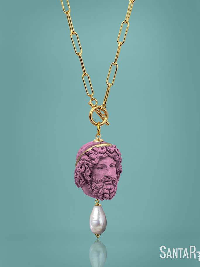 Collier Zeus rose pour la vente par Santart