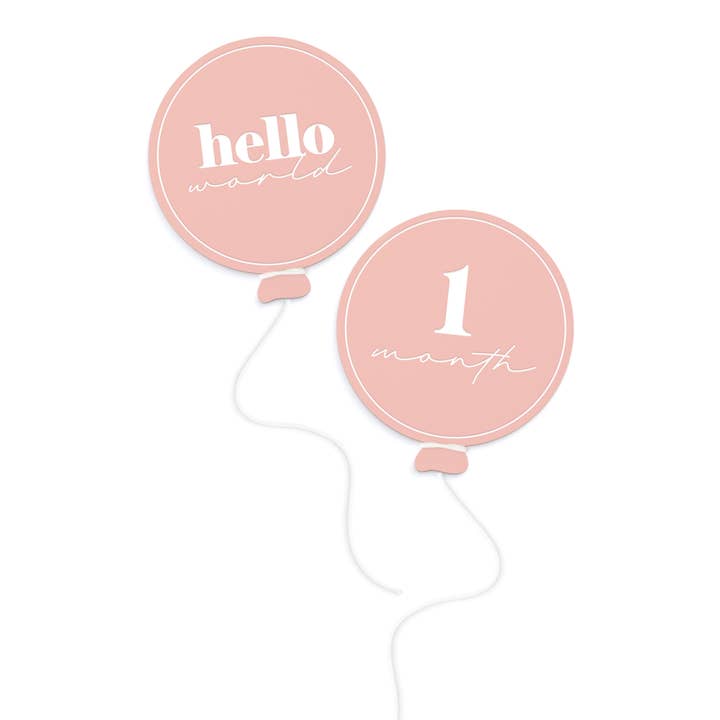 Balloon Birth Milestone Card for wholesale by The Cotton & Canvas Co.
