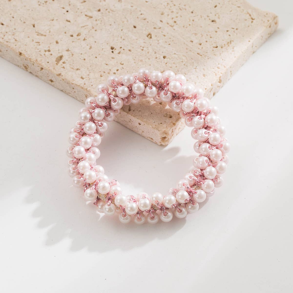 ACCITY - Wholesale Hair Tie - Gold Thread Pearl Elastic Hair Tie for Women_CWAJE059100