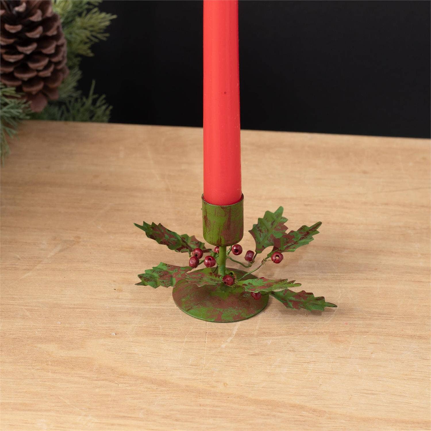 Audrey's Home & Gift - Wholesale Candle Holder - Vintage Holly Candle Holder, Short (Pk/04)1