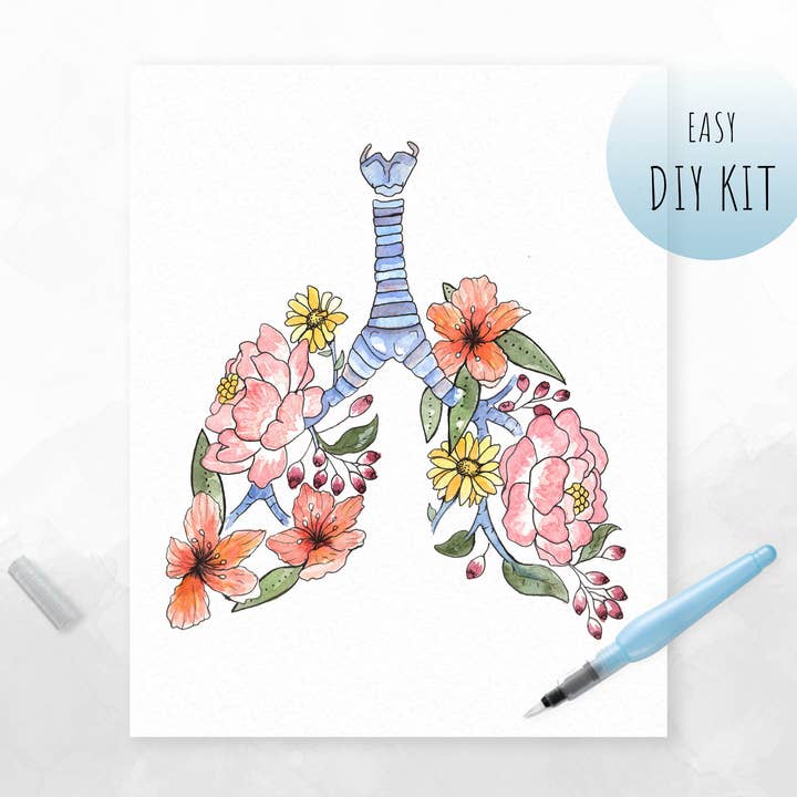 Floral Lungs Watercolor Kit for wholesale by Maya X Kiwi
