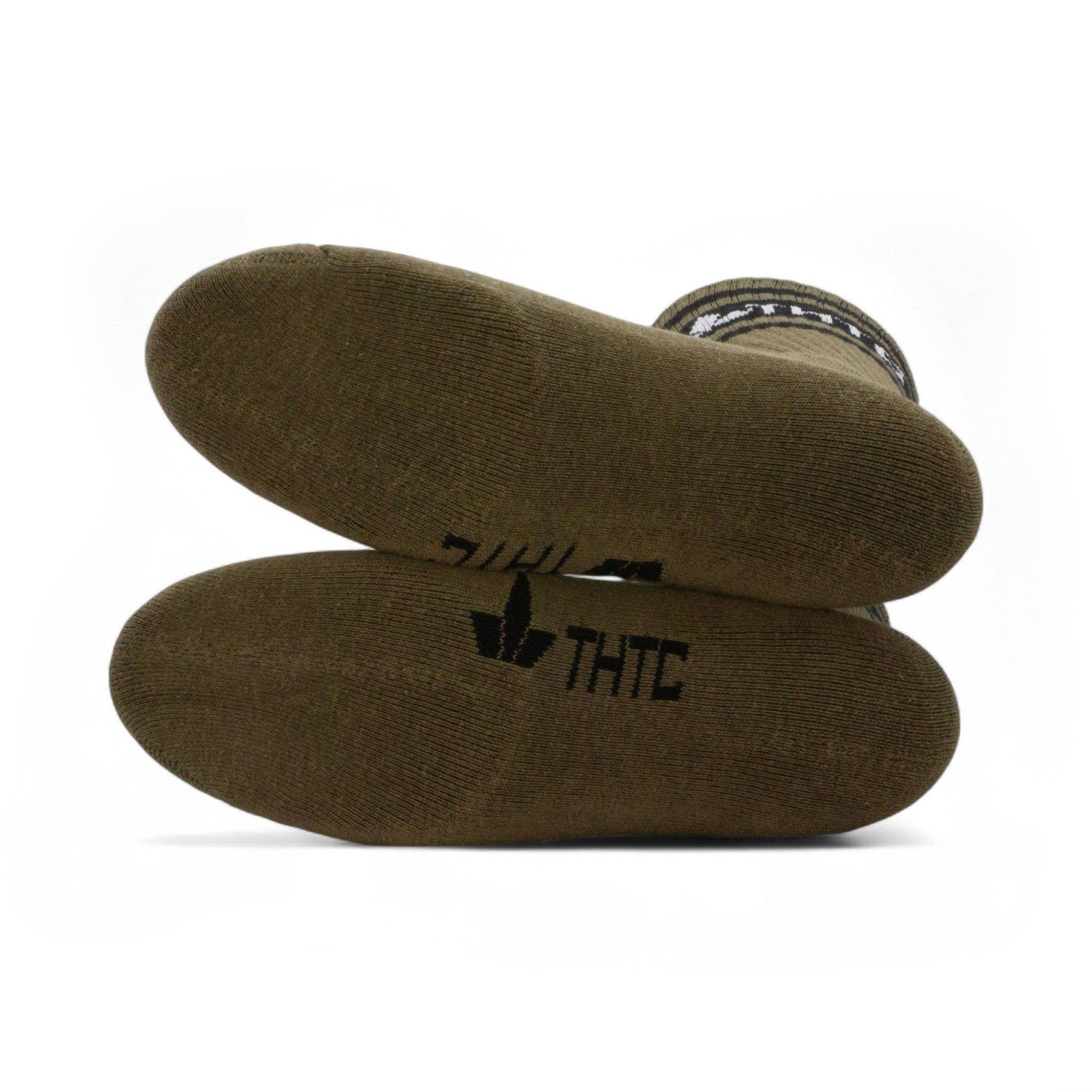 Army & Black Stripy Hemp Socks for wholesale on Faire1