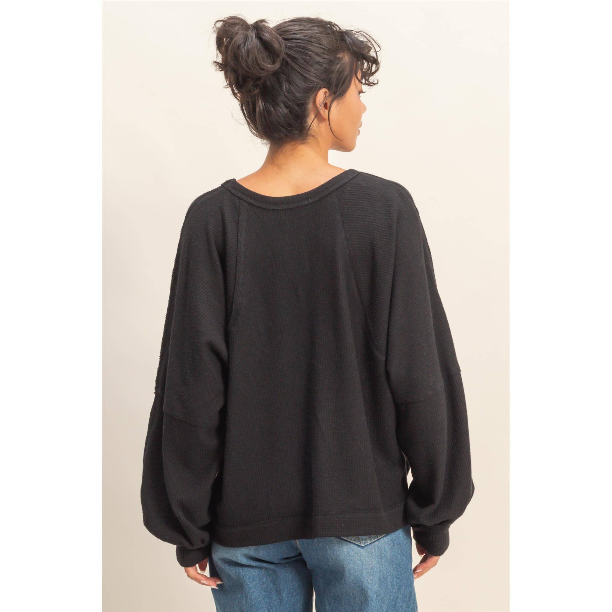 HYFVE - Vente Haut en maille – femme - Haut décontracté à manches longues en maille gaufrée brossée33