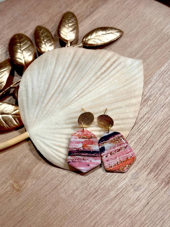 Glitter Striped Drop Earrings for wholesale by Making With Grace