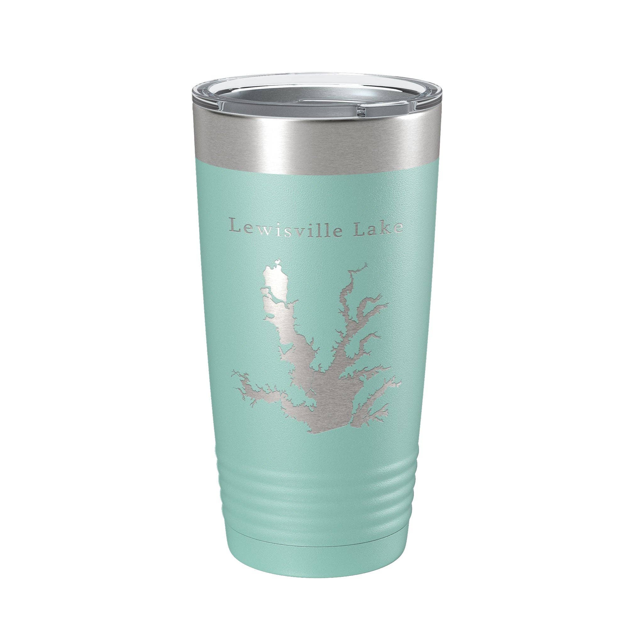 CarveBright - Wholesale Insulated Mug/Tumbler - Lewisville Lake Map Tumbler Travel Mug Insulated Laser Engraved Coffee Cup Texas 20 oz10