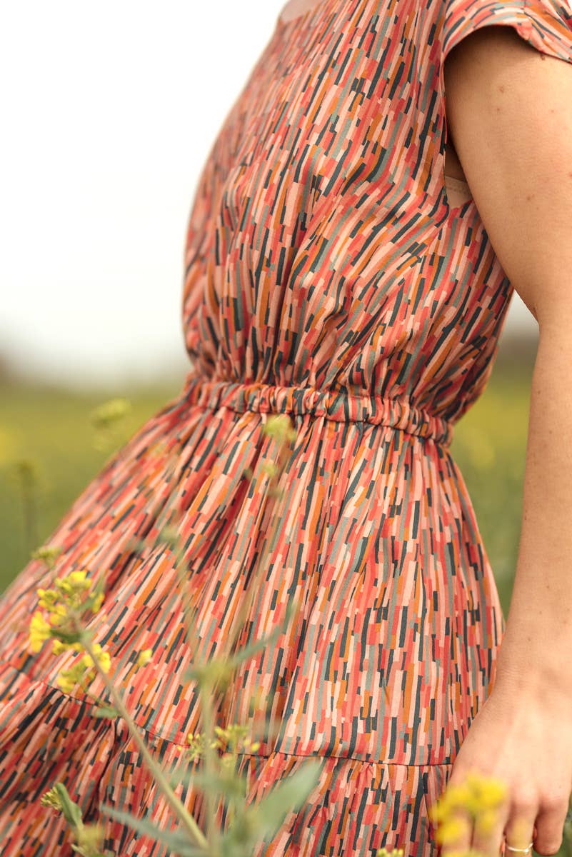 Eglantine et Zoé - Venta al por mayor Tela - Tela de popelina viscosa Roc Coral1