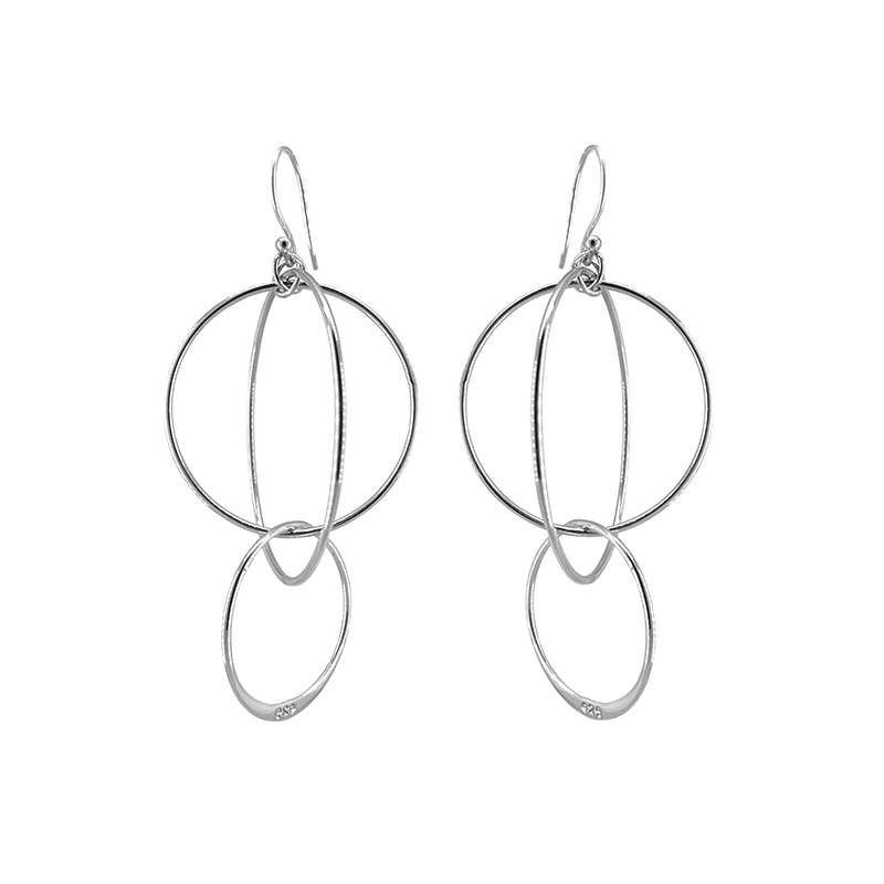 SITA - Wholesale Dangle Earrings - Sterling Silver Three Circle Dangle