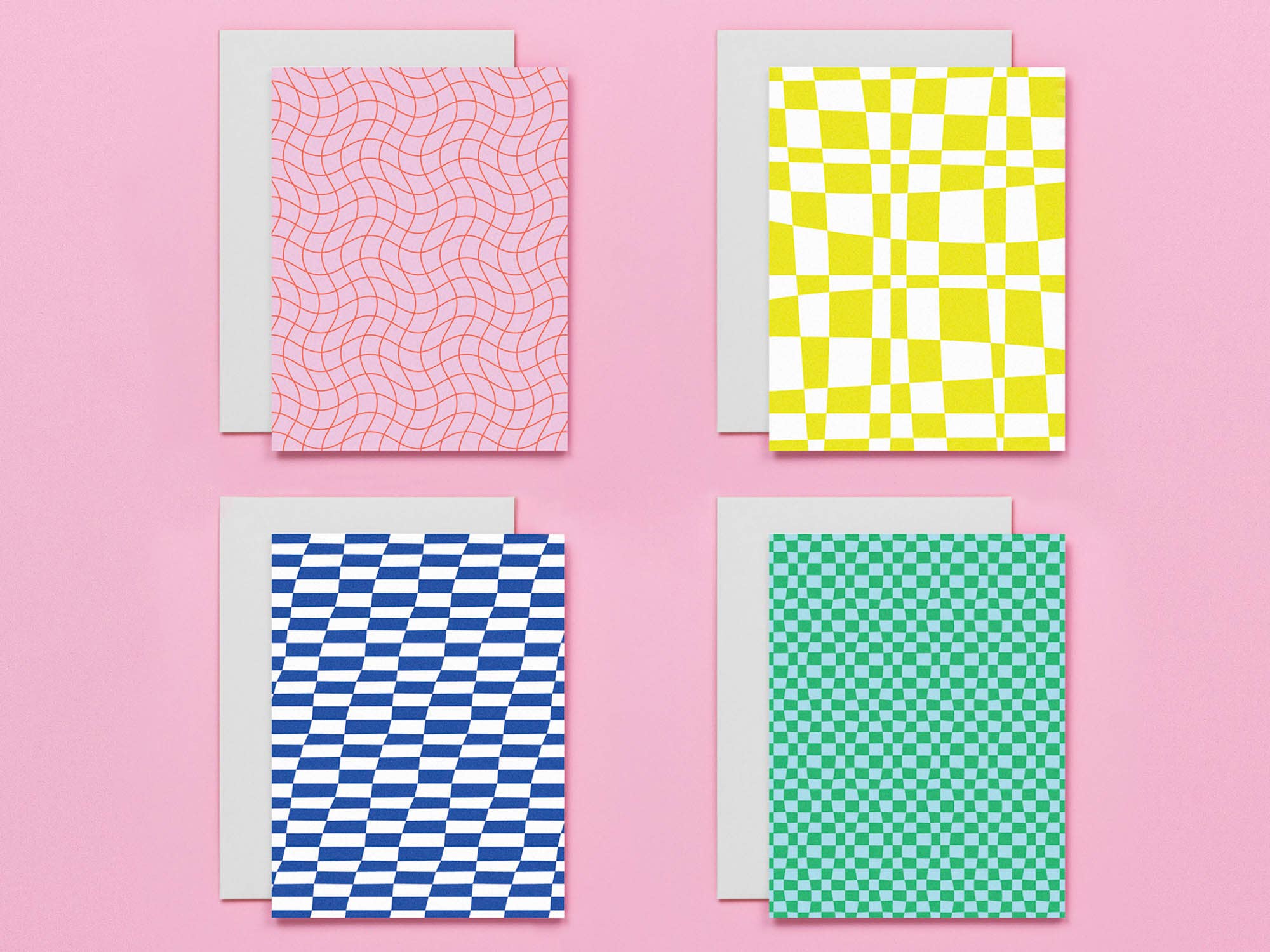 My Darlin' - Vendita all'ingrosso Biglietti di auguri generici - Space Time Checks - Set di biglietti di auguri vuoti con motivo assortito5