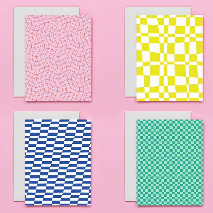 My Darlin' - Vendita all'ingrosso Biglietti di auguri generici - Space Time Checks - Set di biglietti di auguri vuoti con motivo assortito5