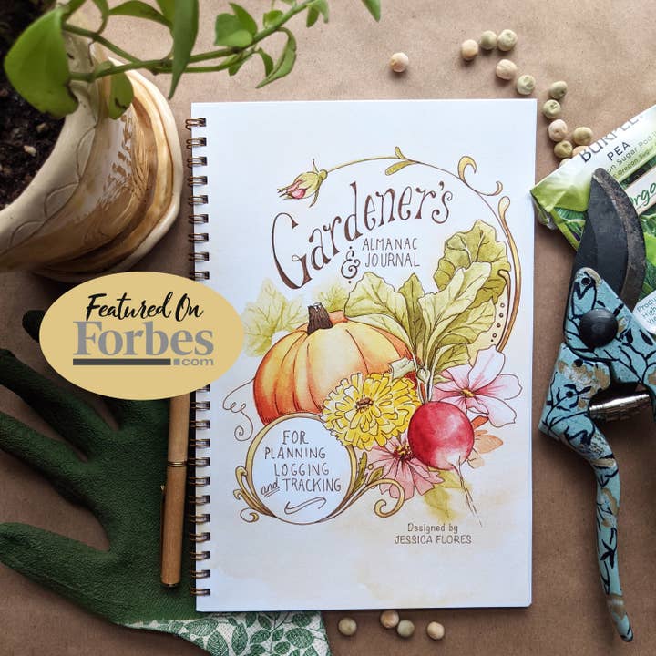 Garden Journal and Almanac - 80 illustrated pages for wholesale by Jessica Flores Design