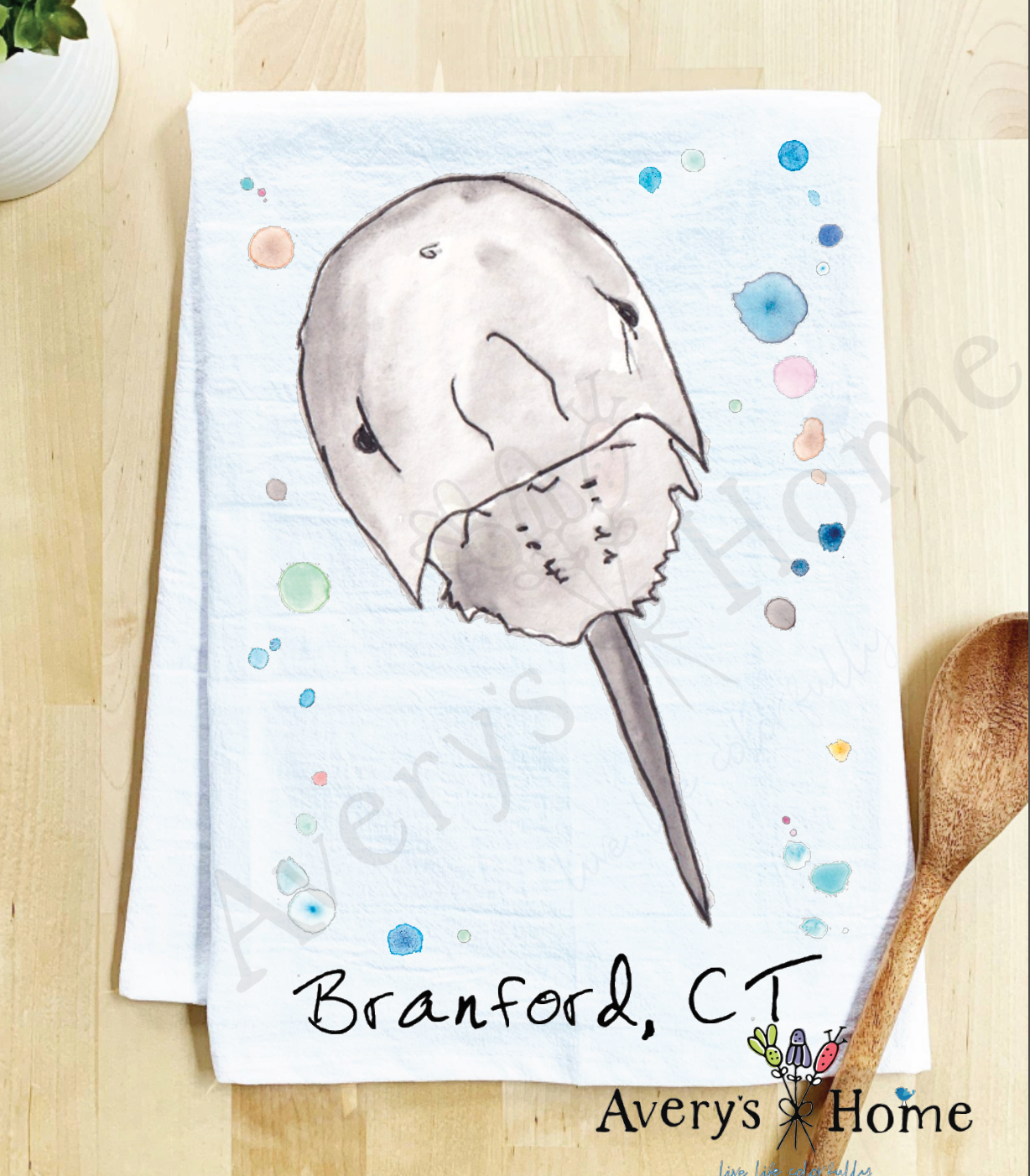 Avery's Home - Wholesale Tea Towel - Blue Crab Ocean Customizable Coastal Tea Towel72