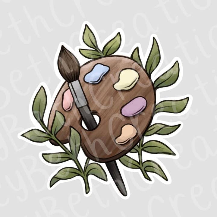 Paint Palette Sticker | Botanical Sticker for wholesale by CarleyBethCreations