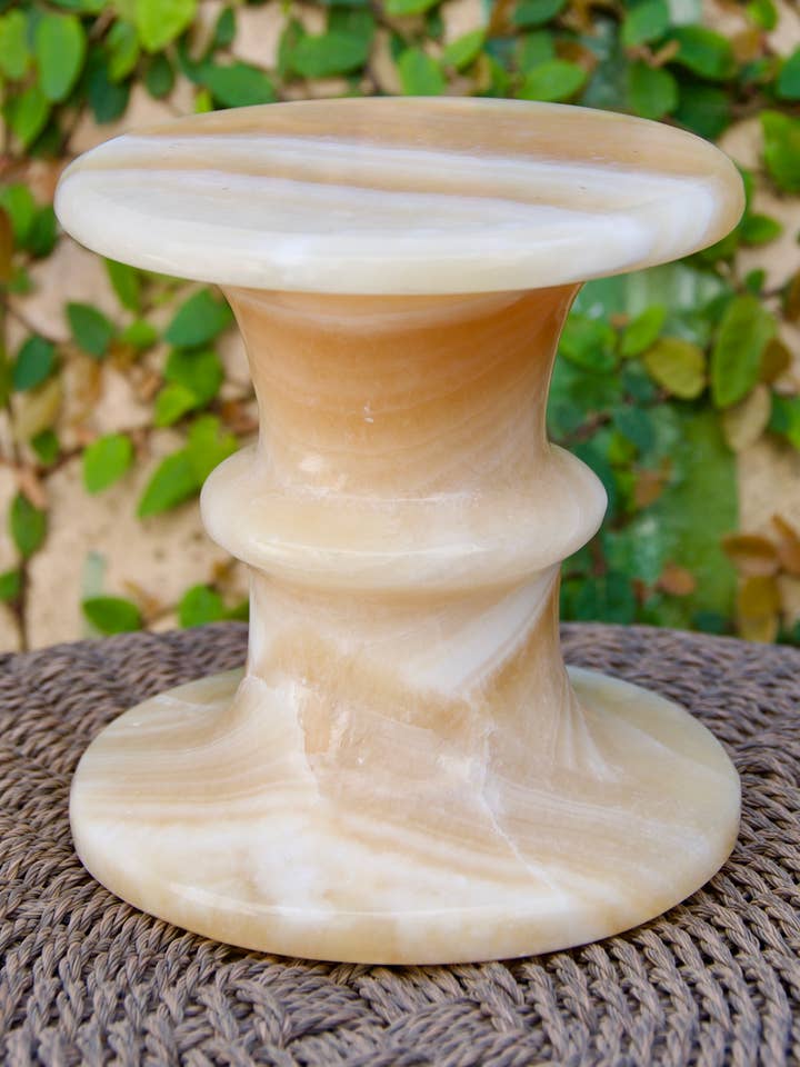 Sculpted Candle Stand for wholesale by Alabaster Artisan