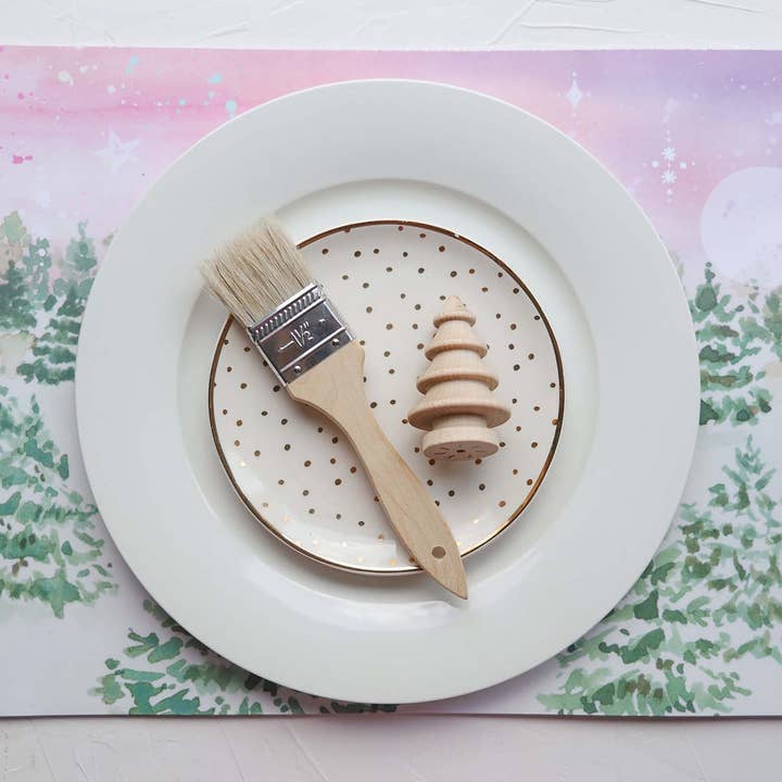 mantel individual desechable acuarela árbol de Navidad granja para venta al por mayor de Stephanie Tara Stationery