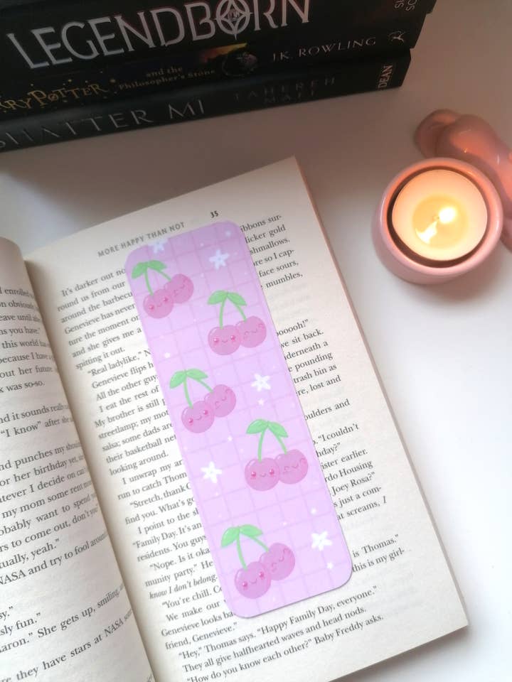 Simpatico segnalibro ciliegia, segnalibro bookish, segnalibro rosa per la vendita all'ingrosso da parte di KimspirationCrafts