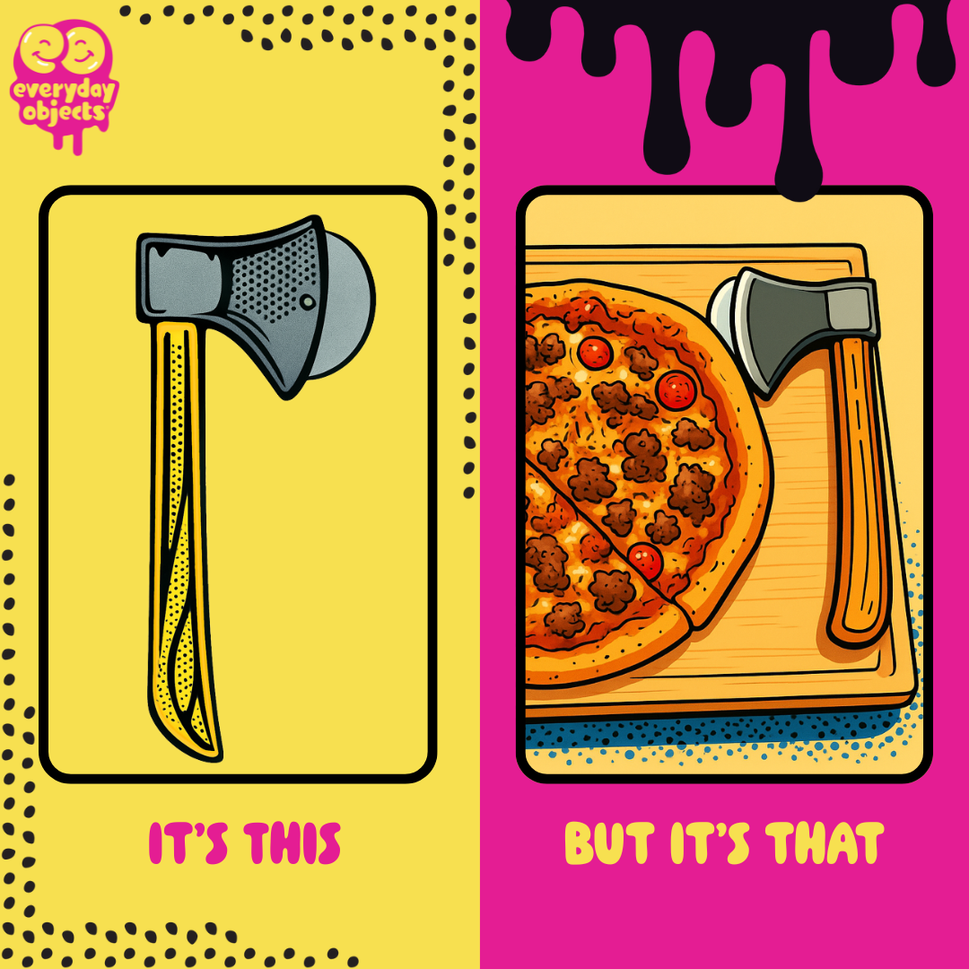 Everyday Objects - Wholesale Pizza Wheel - Slice 'N Dice Pizza Cutter Hatchet - Stainless Steel Blade12