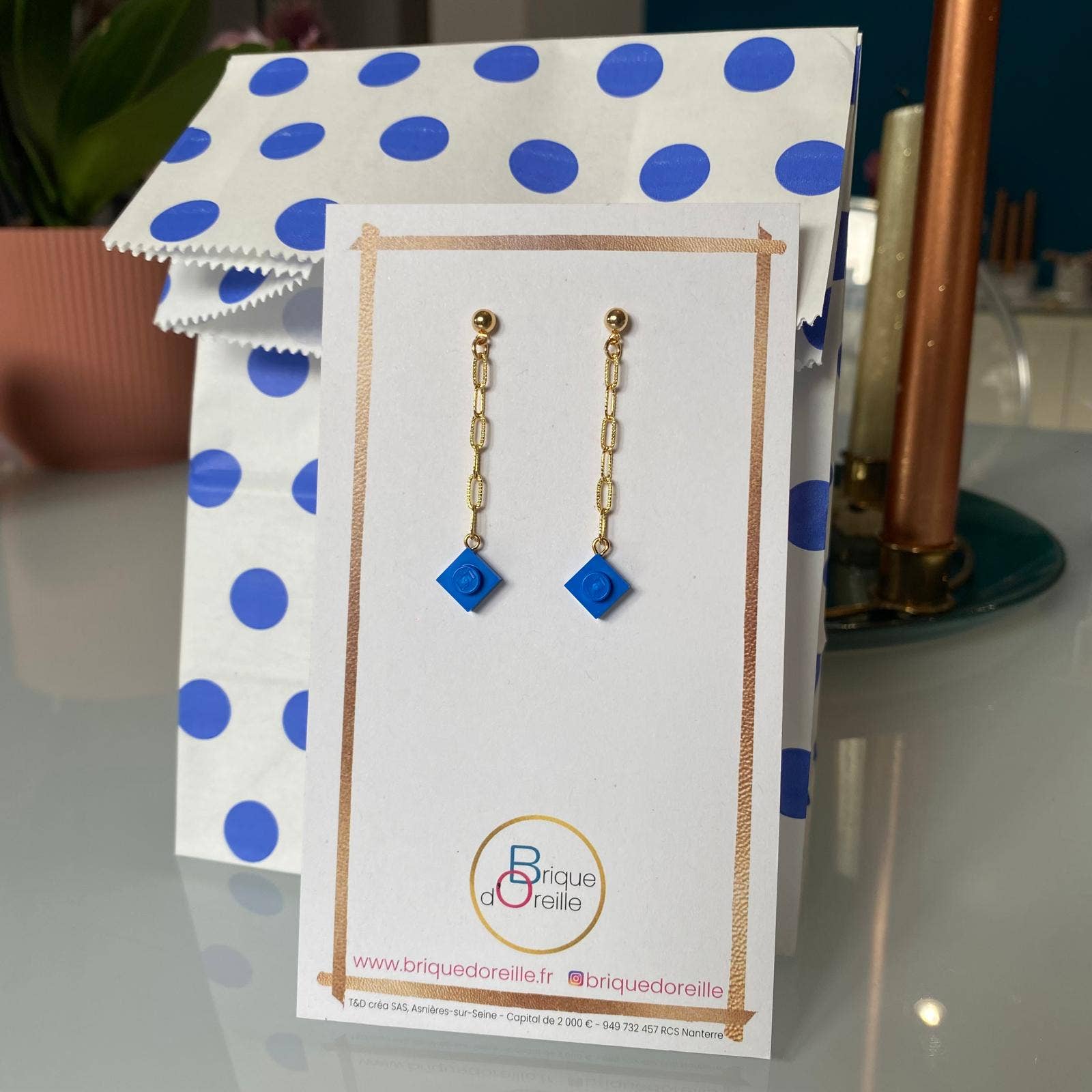 Brique d'Oreille – wholesale Hängande örhängen – Hängande örhängen kedja & Lego®-kloss - Les Virevolteuses19